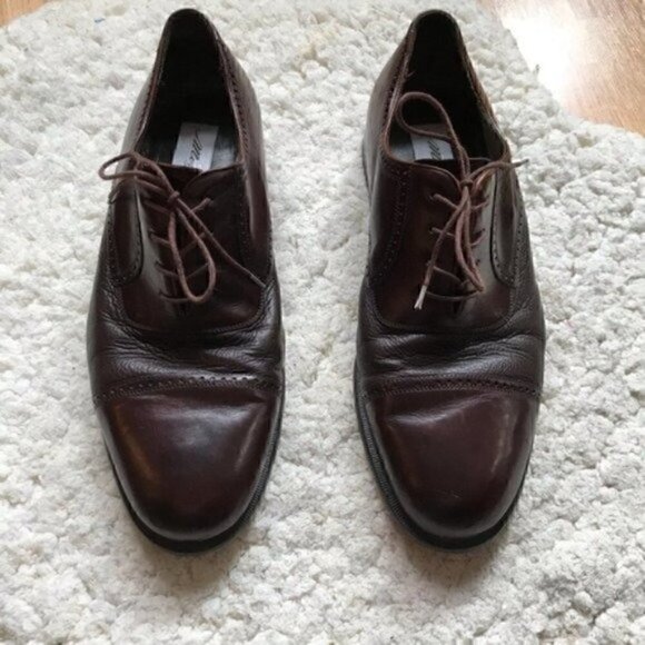 Mezlan: Classic Brown Leather Oxford Loafers Sz 10 - Picture 2 of 8